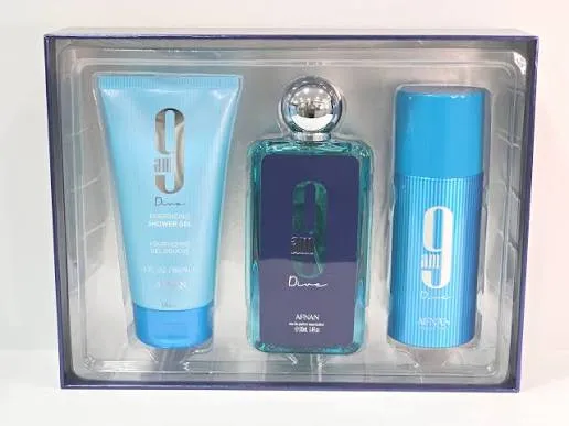 PERFUME AFNAN KIT DIVE U 100ML(PERFM+BODY MIST+SHOWER GEL150)
