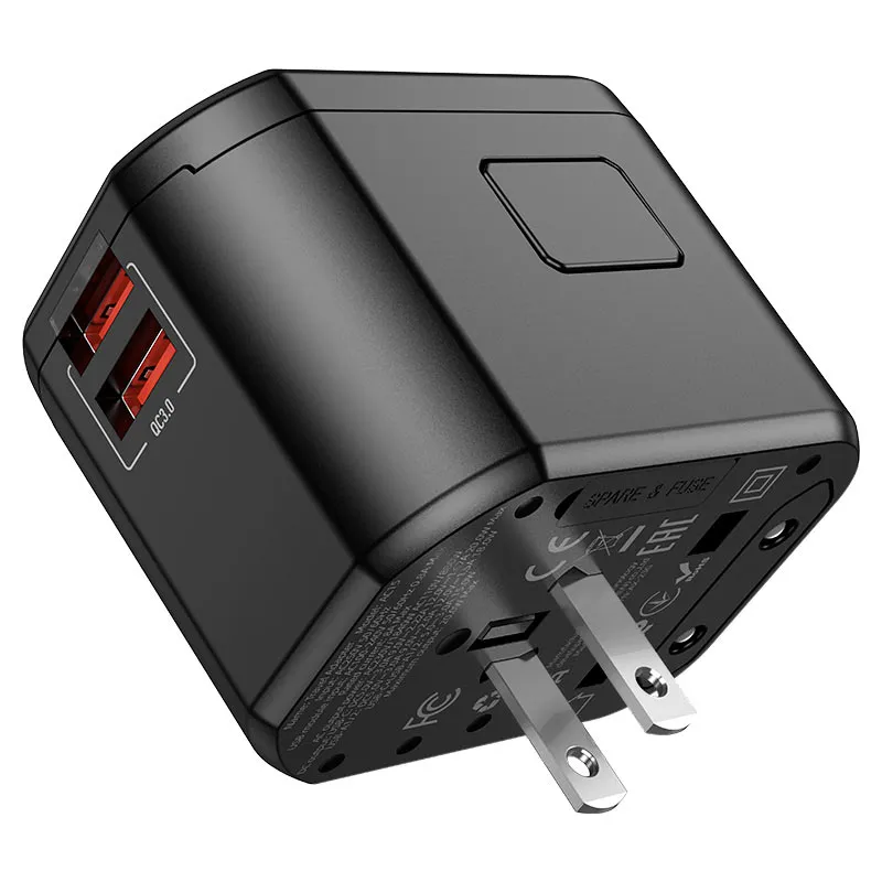 ADAPTADOR UNIVERSAL AC15 NEGRO HOCO