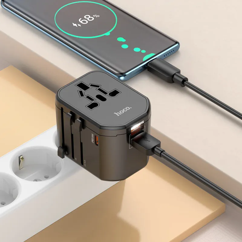 ADAPTADOR UNIVERSAL AC15 NEGRO HOCO
