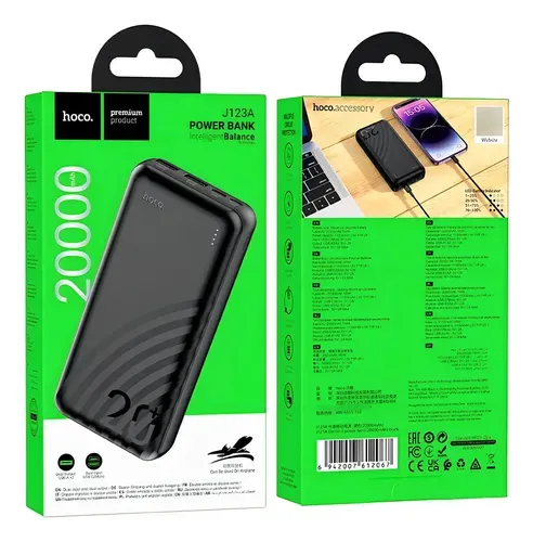CARGADOR PORTATIL NEGRO 20K J123A HOCO