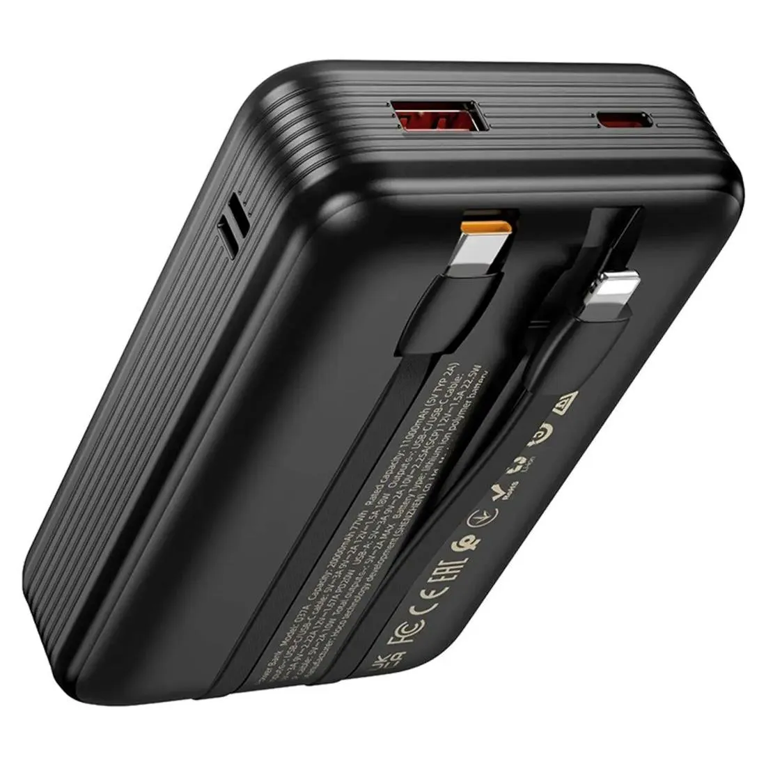 CARGADOR PORTATIL C/CABLE NEGRO 20K Q37A HOCO