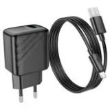Vista 1 de CS21A CARGADOR+CABLE USB-A A T-C NEGRO
