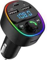Vista 1 de E82 TRANSMISOR FM BLUETOOTH CON CARGADOR 30W P/AUTO NEGRO