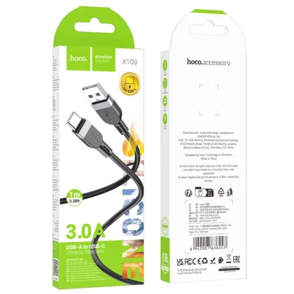 X109 CABLE USB-A A MICRO NEGRO 2.4A 1M