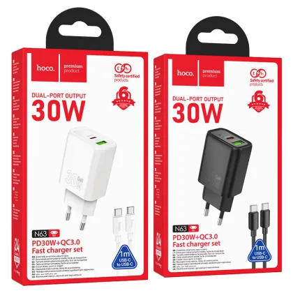 N63 CARGADOR DUAL PORT 30W BLANCO