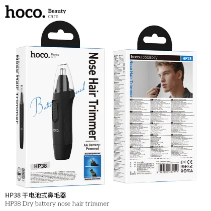 HP38 RECORTADOR NASAL A PILA AA  PORTATIL BLACK