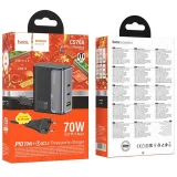 Vista 1 de CS76A ESTACION DE CARGA 70W GAN(2 TIPO-C+USB) STAR SPEED NEGRO