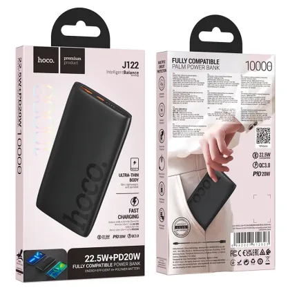 CARGADOR PORTATIL NEGRO 10K J122 HOCO