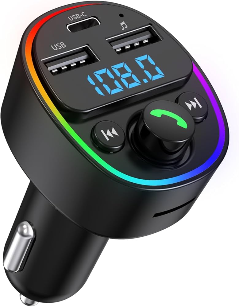 E82 TRANSMISOR FM BLUETOOTH CON CARGADOR 30W P/AUTO NEGRO