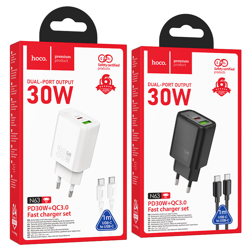 N63 CARGADOR DUAL PORT 30W NEGRO