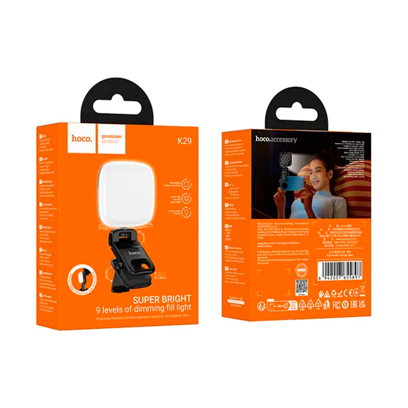 K29 WONDER LUZ LED-NEGRO PROFESIONAL PARA VIDEO Y SELFIE