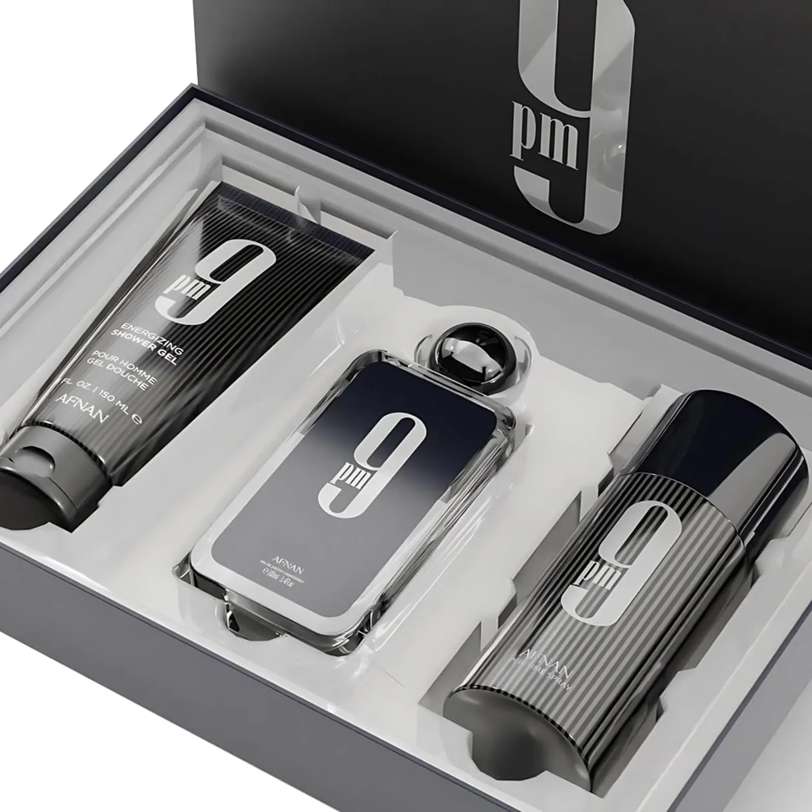 PERFUME AFNAN KIT 9PM HOMME 100ML (PERFM+BODY MIST+SHOWER GEL150)