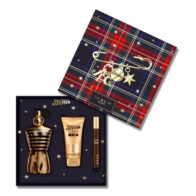 PERFUME JEAN PAUL GAULTIER KIT LE MALE ELIXIR EDP125ML+GEL75ML