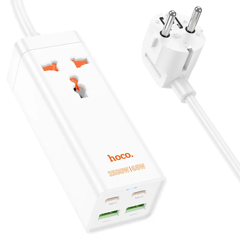 ENCHUFE MULTI BLANCO AC10A HOCO