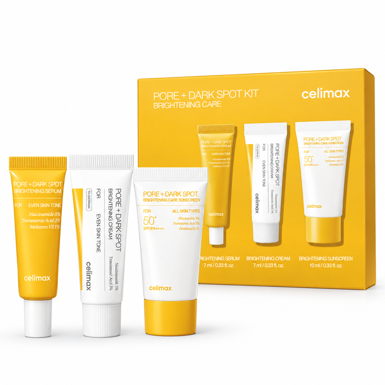 KIT CELIMAX PORE+DARK SPOT BRIGHTENING CARE 3 PIEZAS